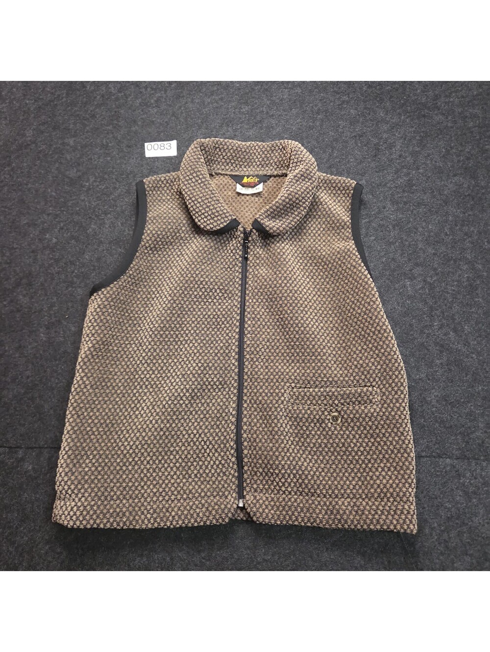 Vintage REI Textured Fleece Full-Zip Vest Brown Taupe Size Medium